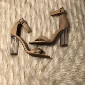 💝Size 9 clear nude heels